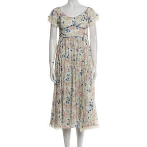 Gul Hurgel Spring Floral Lace Cotton Cottagecore Romantic Dream Maxi Dress Small